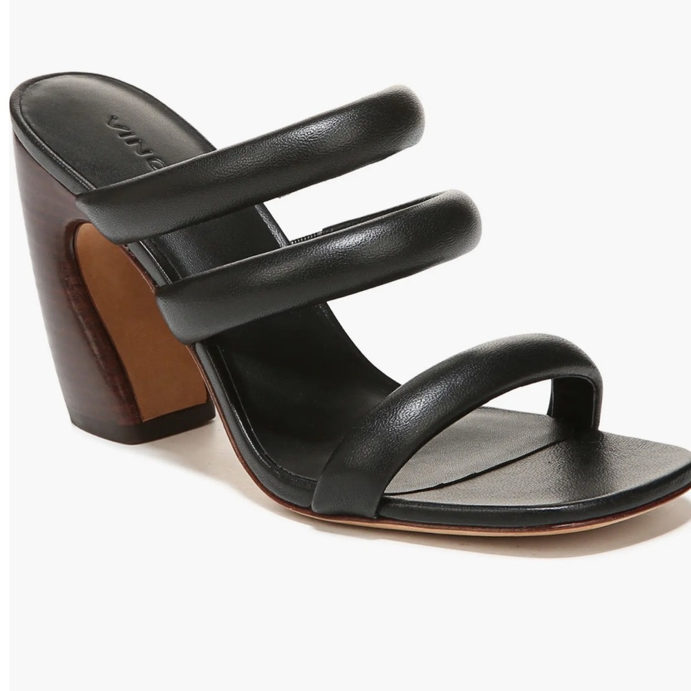 Vince Black Leather Sandals
